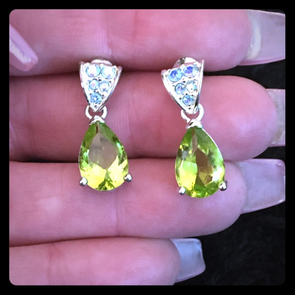 Peridot & aquamarine earrings